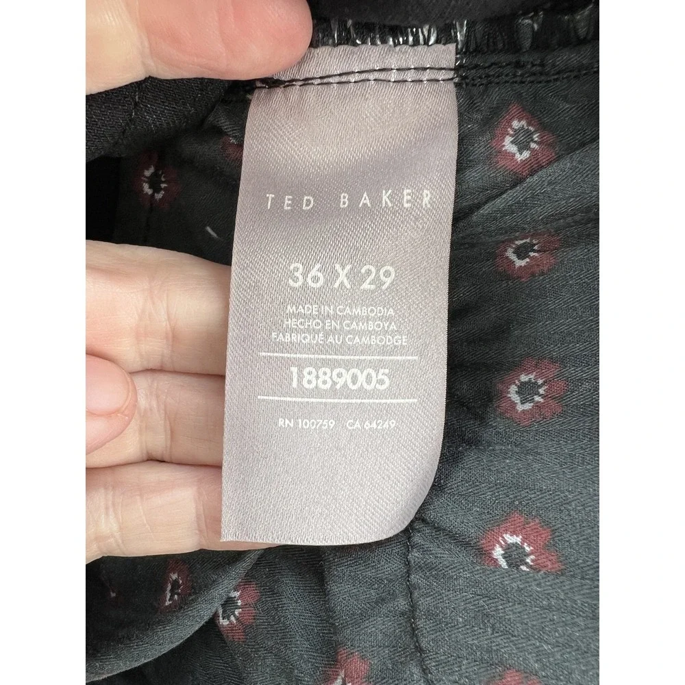 Ted Baker Jeans Mens 36x29 Black Comfort Stretch Denim Pants Straight Leg New